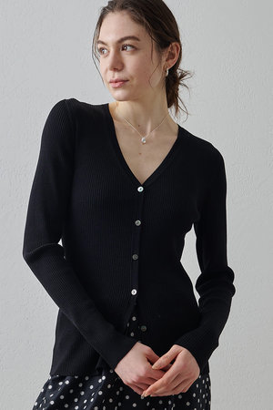 ウィム ガゼット/Whim Gazetteの【予約販売】【Drawing Numbers】リブVネックカーディガン(110300/110303)