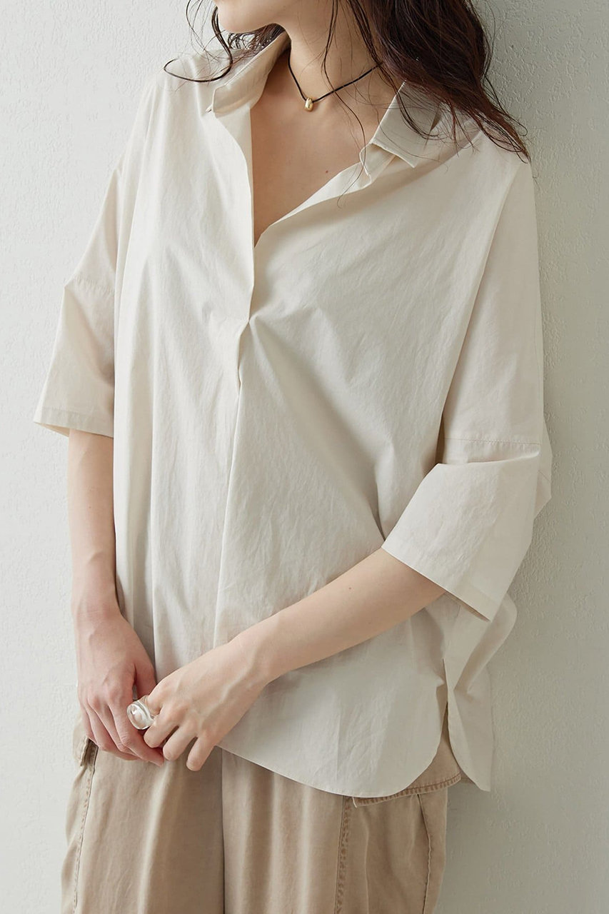 ウィム ガゼット/Whim Gazetteの【予約販売】【Drawing Numbers】スキッパーシャツ(ベージュ/DNZ1061404A0009)