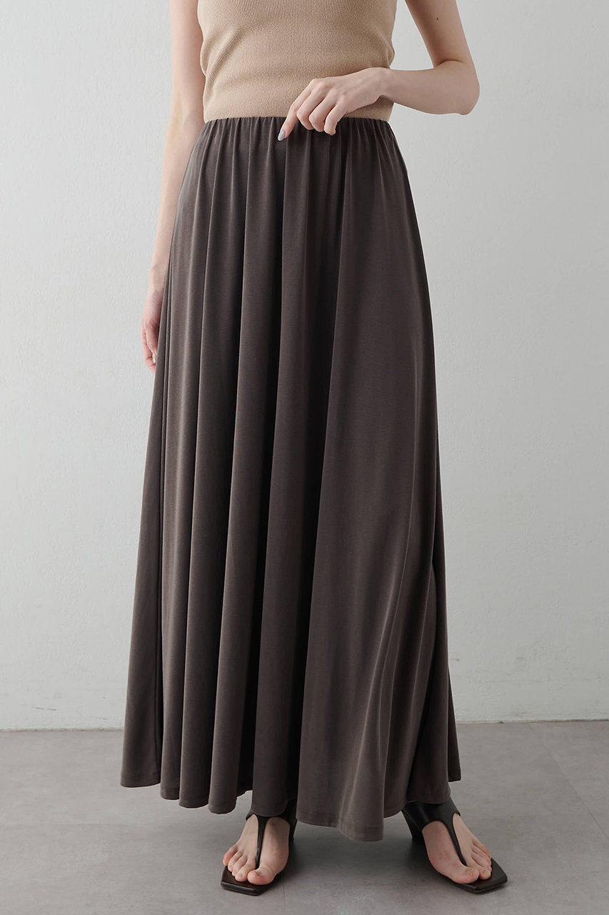 ウィム ガゼット/Whim Gazetteの【予約販売】フィブリル天竺ギャザースカート(チャコールグレー/WGZ1061501A0001)