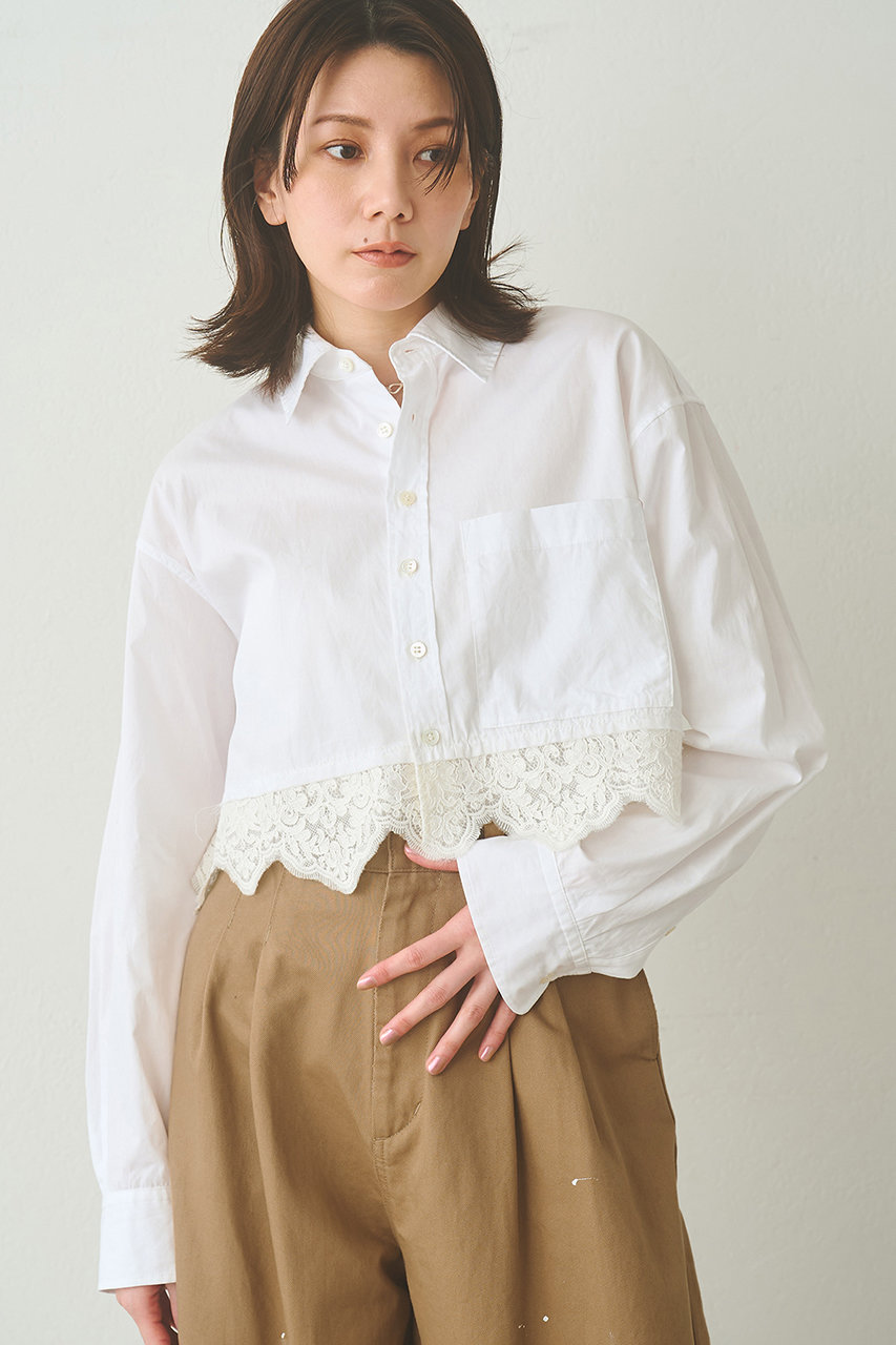 ウィム ガゼット/Whim Gazetteの【予約販売】レースコンビシャツ(オフホワイト/WGZ1061404A0009)