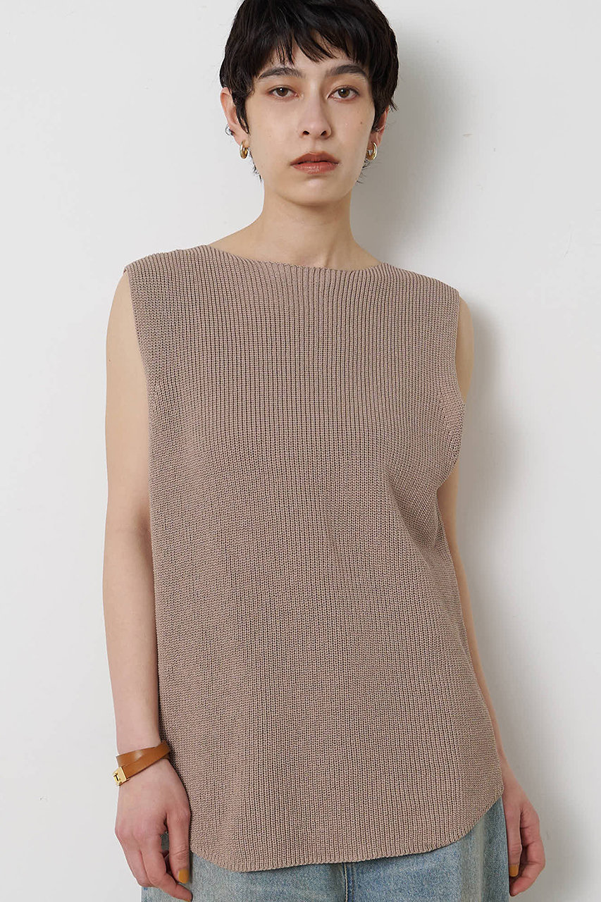 ウィム ガゼット/Whim Gazetteの【予約販売】ペーパーノースリーブニット(モカ/WGZ1061505A0001)