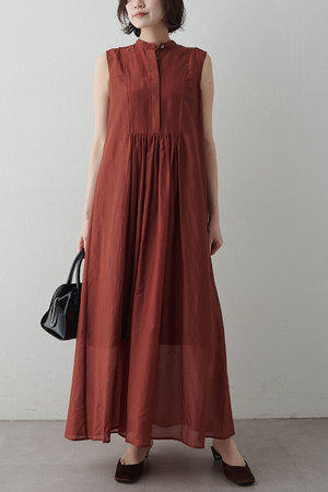 ウィム ガゼット/Whim Gazetteの【予約販売】シルクコットンギャザーワンピース(110500/110503)