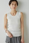 【予約販売】【Drawing Numbers】リブニットタンク ウィム ガゼット/Whim Gazette ホワイト