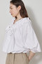 【予約販売】コットンタイプライターギャザーブラウス ウィム ガゼット/Whim Gazette