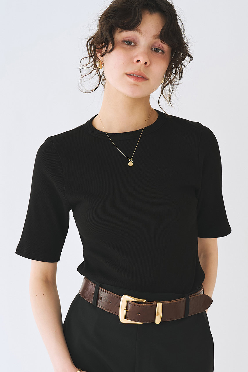 ウィム ガゼット/Whim Gazetteの【予約販売】半袖クルーネックテレコカットソー(ブラック/WGZ1061506A0004)