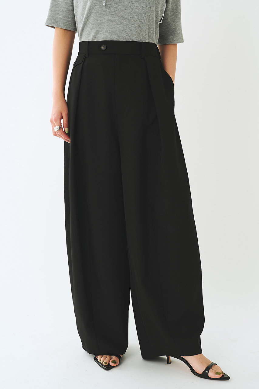 ウィム ガゼット/Whim Gazetteの【予約販売】【Nuition】リネンライクコクーンパンツ(ブラック/WGZ1061402A0006)