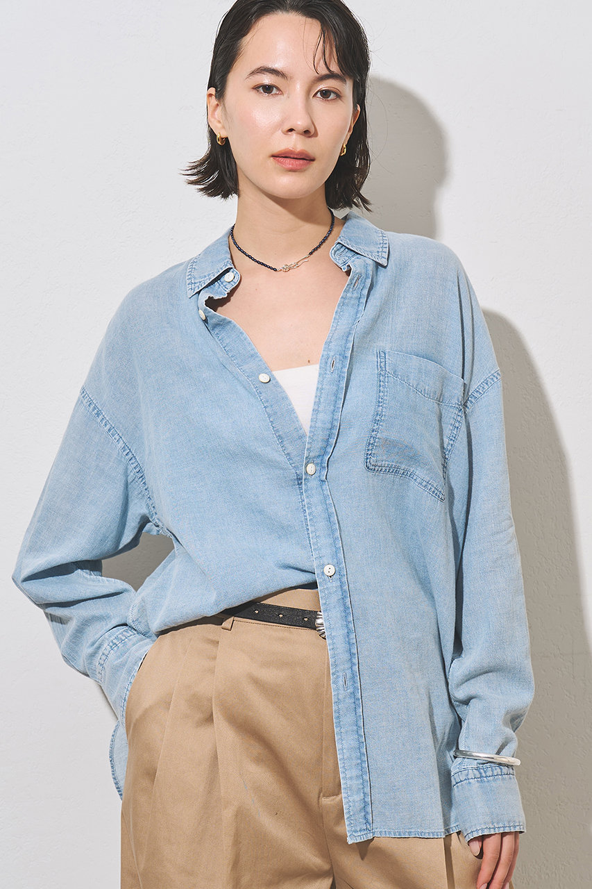 ウィム ガゼット/Whim Gazetteの【予約販売】デニムシフォンシャツ(スカイブルー/WGD1061604A0001)