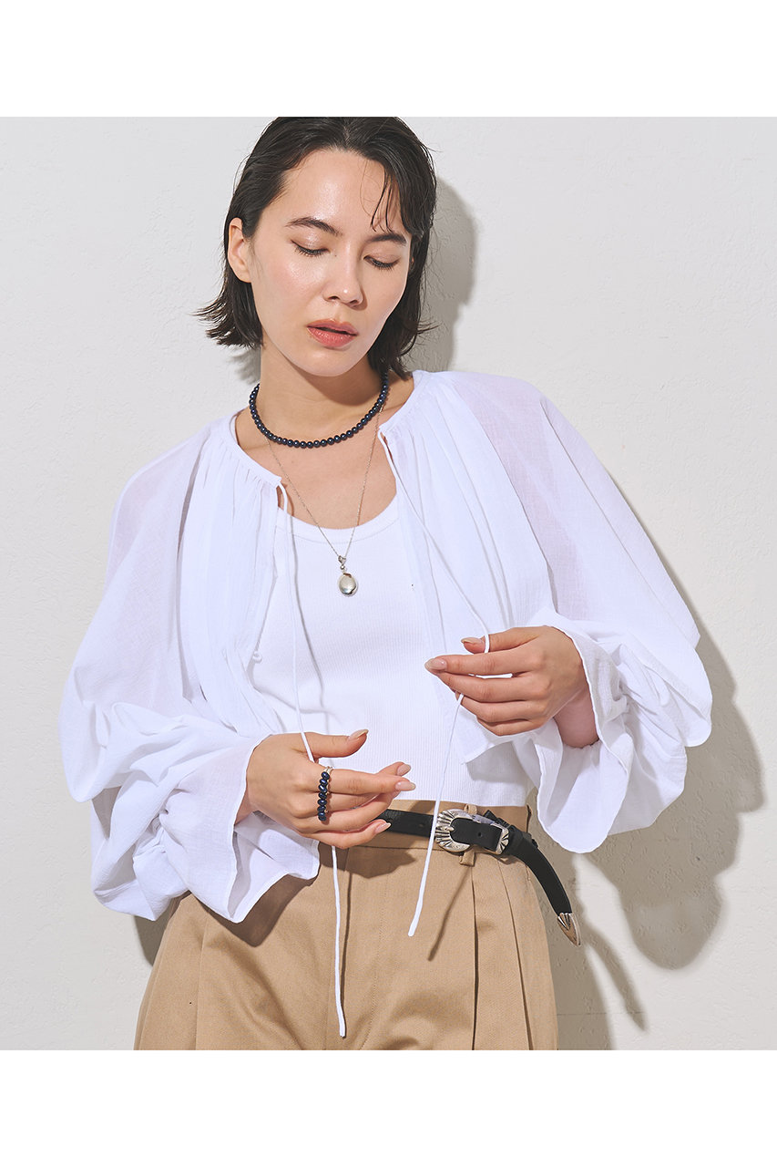 ウィム ガゼット/Whim Gazetteの【予約販売】コットンボレロブラウス(オフホワイト/WGZ1061604A0003)