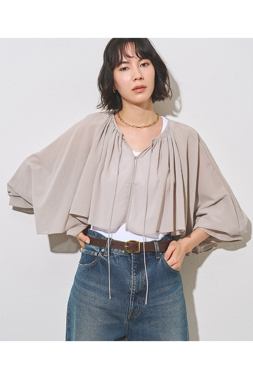 ウィム ガゼット/Whim Gazetteの【予約販売】コットンボレロブラウス(グレージュ/WGZ1061604A0003)