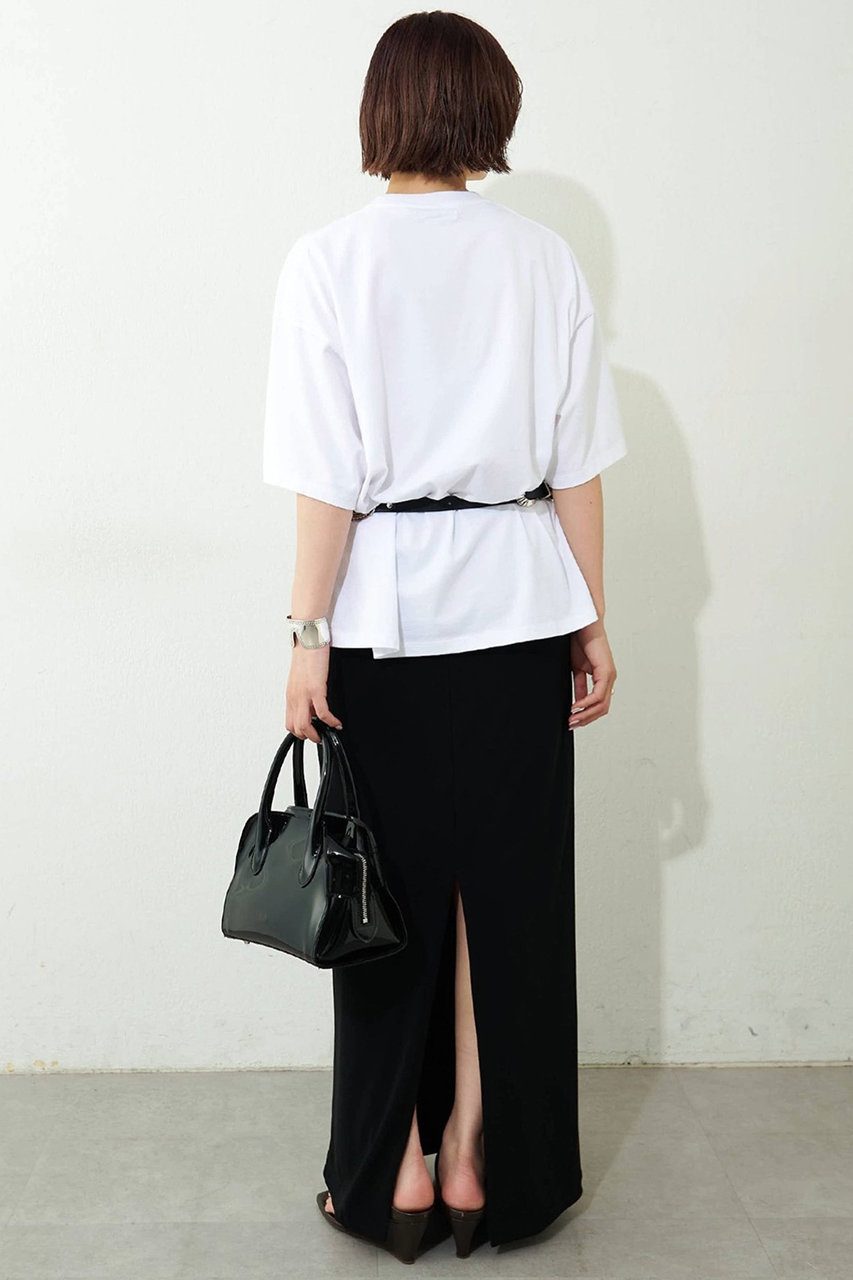 【SALE】ウィムガゼット　シアーブラック　フロントリボンタグ付き Whim Gazette(ウィム ガゼット)｜【予約販売】フロントロゴTシャツ