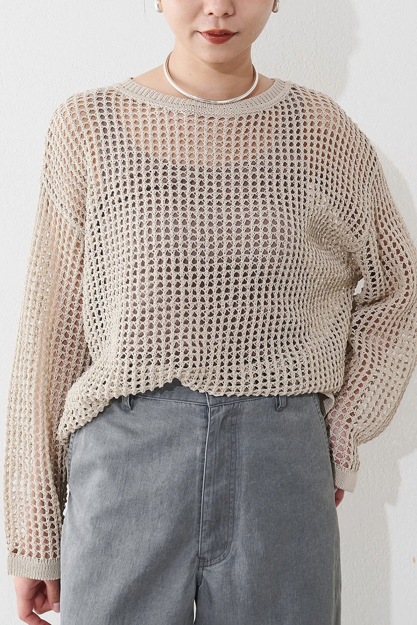 ウィム ガゼット/Whim Gazetteの【予約販売】【Drawing Numbers】メッシュニット(ベージュ/DNZ1061705A0001)