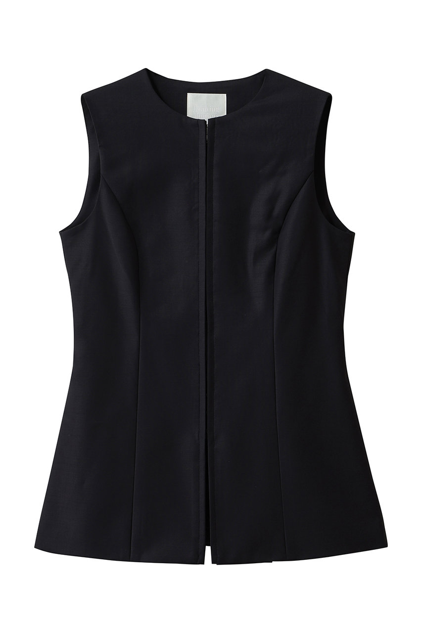 Whim Gazette 【Drawing Numbers】クルーネックフロントホックベスト (ネイビー, 38) ウィム ガゼット ELLE SHOP