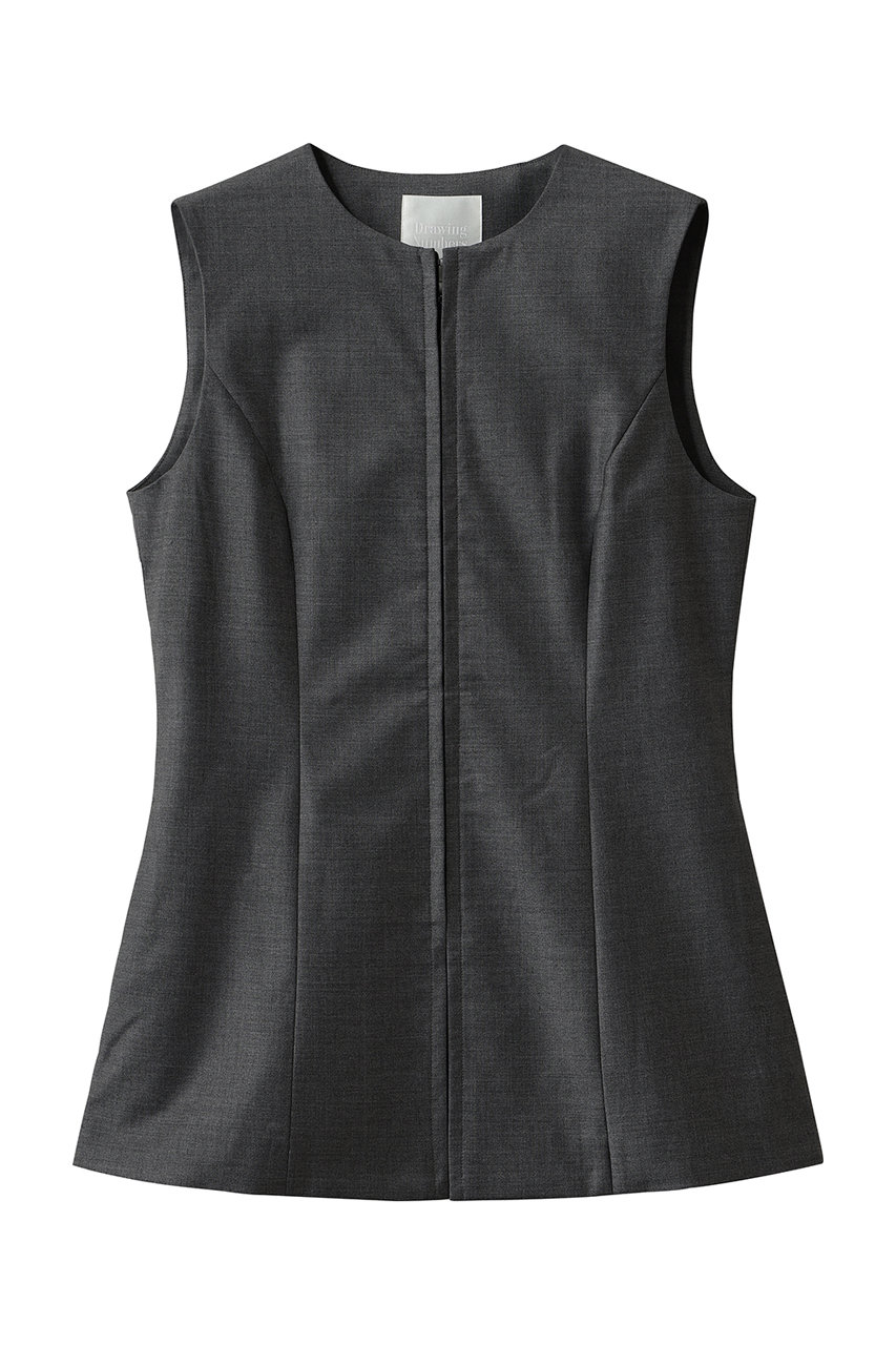 Whim Gazette 【Drawing Numbers】クルーネックフロントホックベスト (チャコールグレー, 38) ウィム ガゼット ELLE SHOP