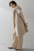 【THE PAUSE】ボアフードロングジレ 〈WEB限定カラーあり〉