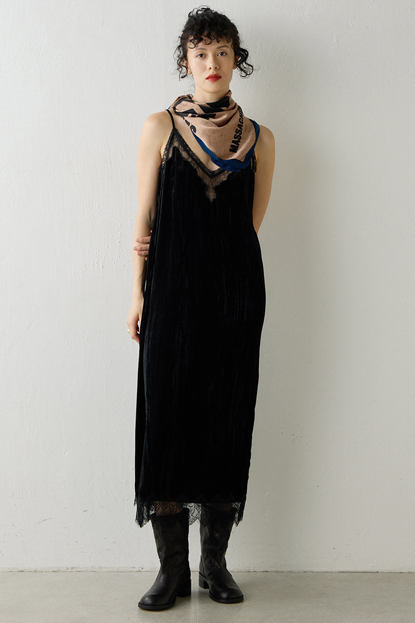 ウィム ガゼット/Whim Gazetteの【予約販売】ベロアキャミワンピース(ブラック/WGZ1062104A0005)