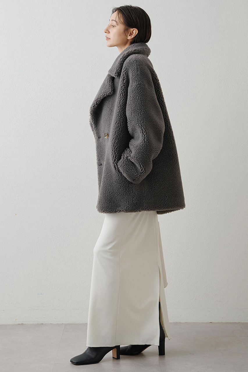 美品 ウィムガゼット 24AW メリンプミドルコート グレージュ メリンプ