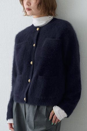 ウィム ガゼット/Whim Gazetteの【予約販売】カシミヤ混ファークルーネックニットジャケット(110800/110803)
