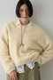 【予約販売】カシミヤ混ファークルーネックニットプルオーバー ウィム ガゼット/Whim Gazette イエロー