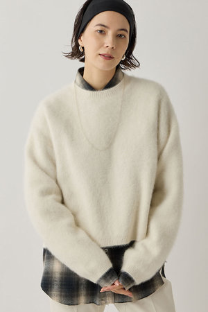 ウィム ガゼット/Whim Gazetteの【予約販売】カシミヤ混ファークルーネックニットプルオーバー(110300/110301)