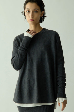ウィム ガゼット/Whim Gazetteの【予約販売】【Drawing Numbers】クルー裾ラウンドニット(110300/110301)