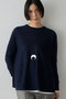 【予約販売】【Drawing Numbers】クルー裾ラウンドニット ウィム ガゼット/Whim Gazette ネイビー