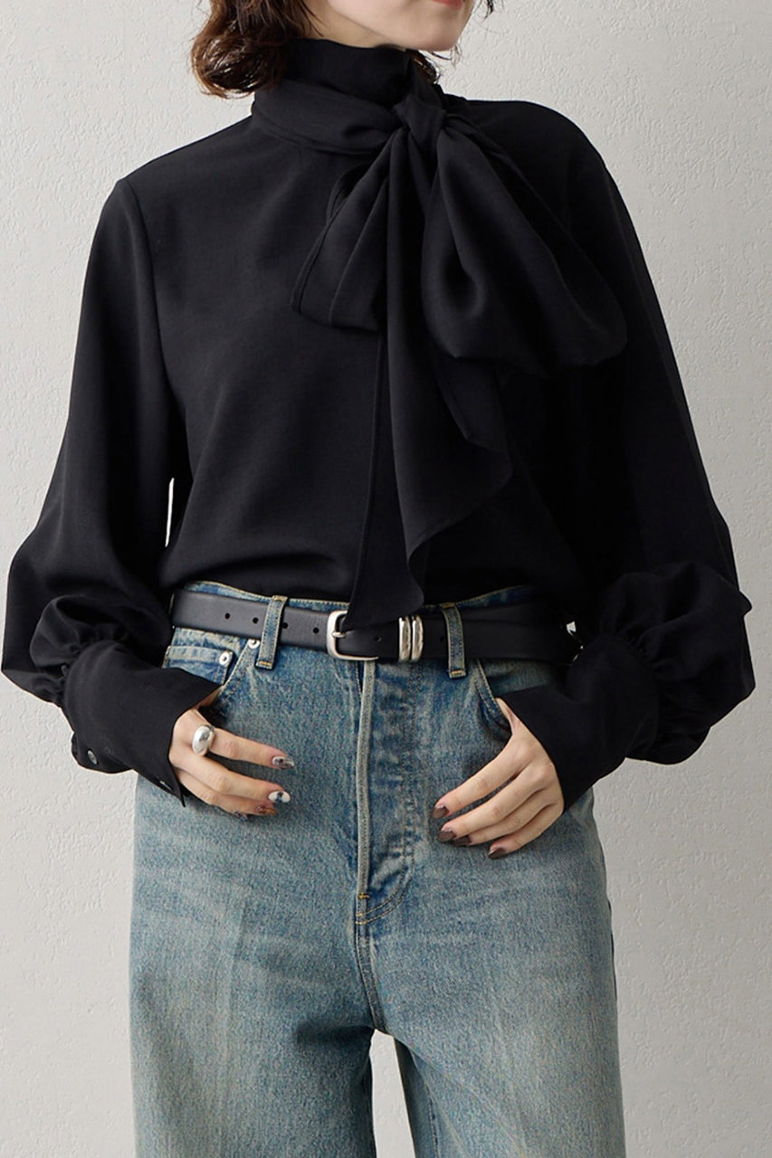 Whim Gazette カルゼボウタイブラウス (ブラック, F) ウィム ガゼット ELLE SHOP