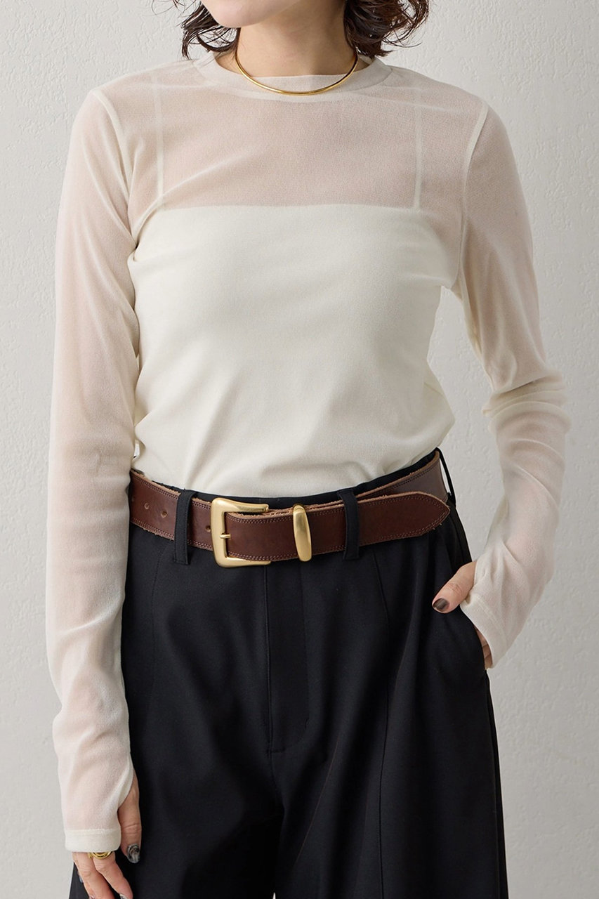 Whim Gazette 【Drawing Numbers】フロッキーチュールカットソー (ホワイト, 38) ウィム ガゼット ELLE SHOP