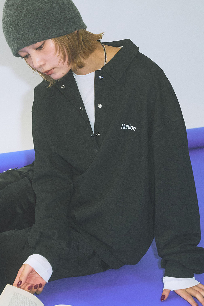 Whim Gazette 〈WEB限定〉【Nuition】ロゴポロスウェット (チャコールグレー, F) ウィム ガゼット ELLE SHOP