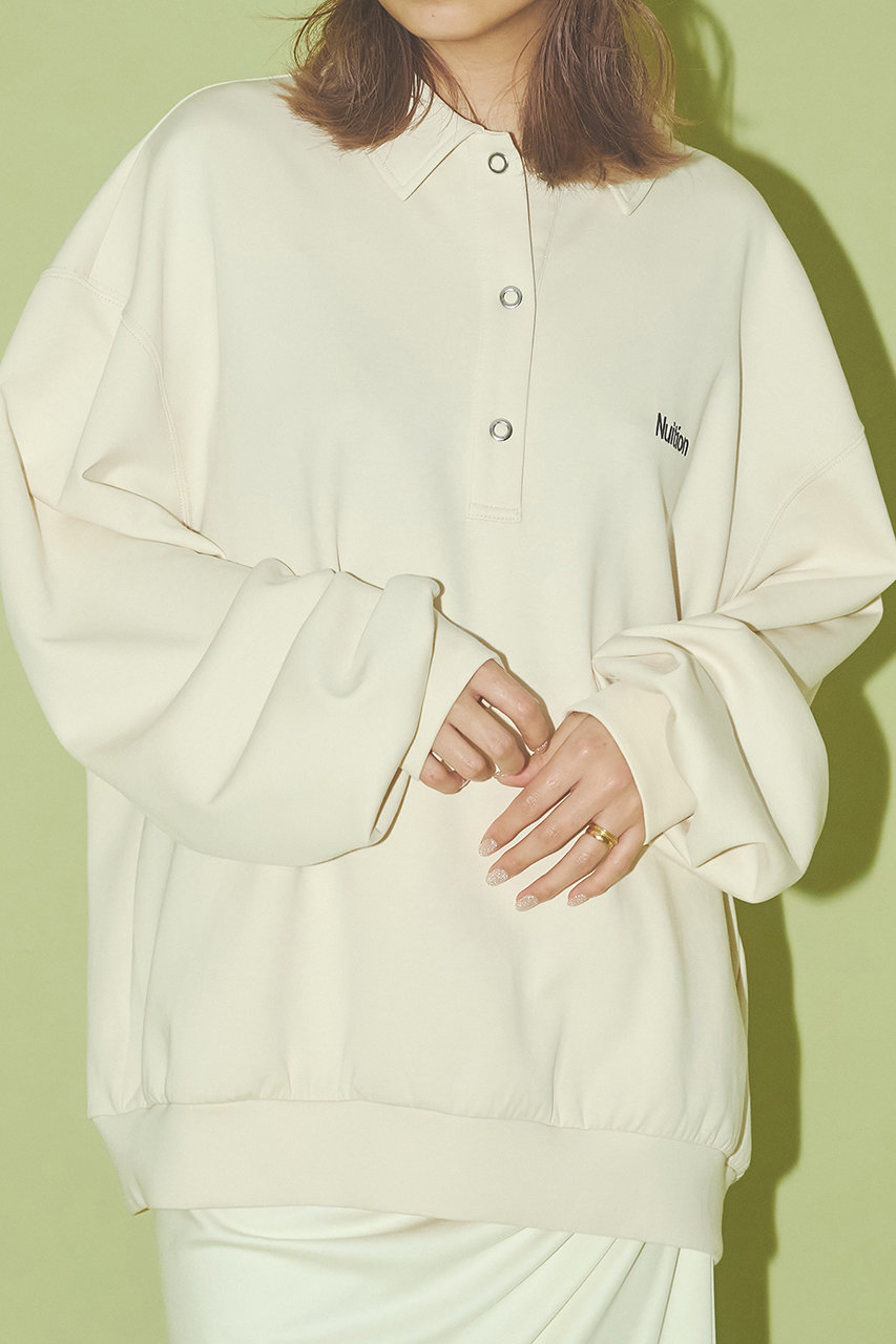 Whim Gazette 〈WEB限定〉【Nuition】ロゴポロスウェット (ライトベージュ, F) ウィム ガゼット ELLE SHOP