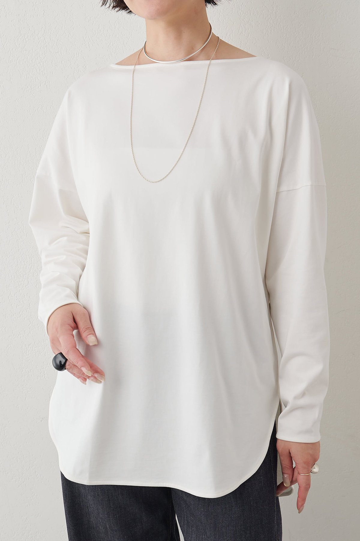 Whim Gazette シャツテールカットプルオーバー (オフホワイト, F) ウィム ガゼット ELLE SHOP