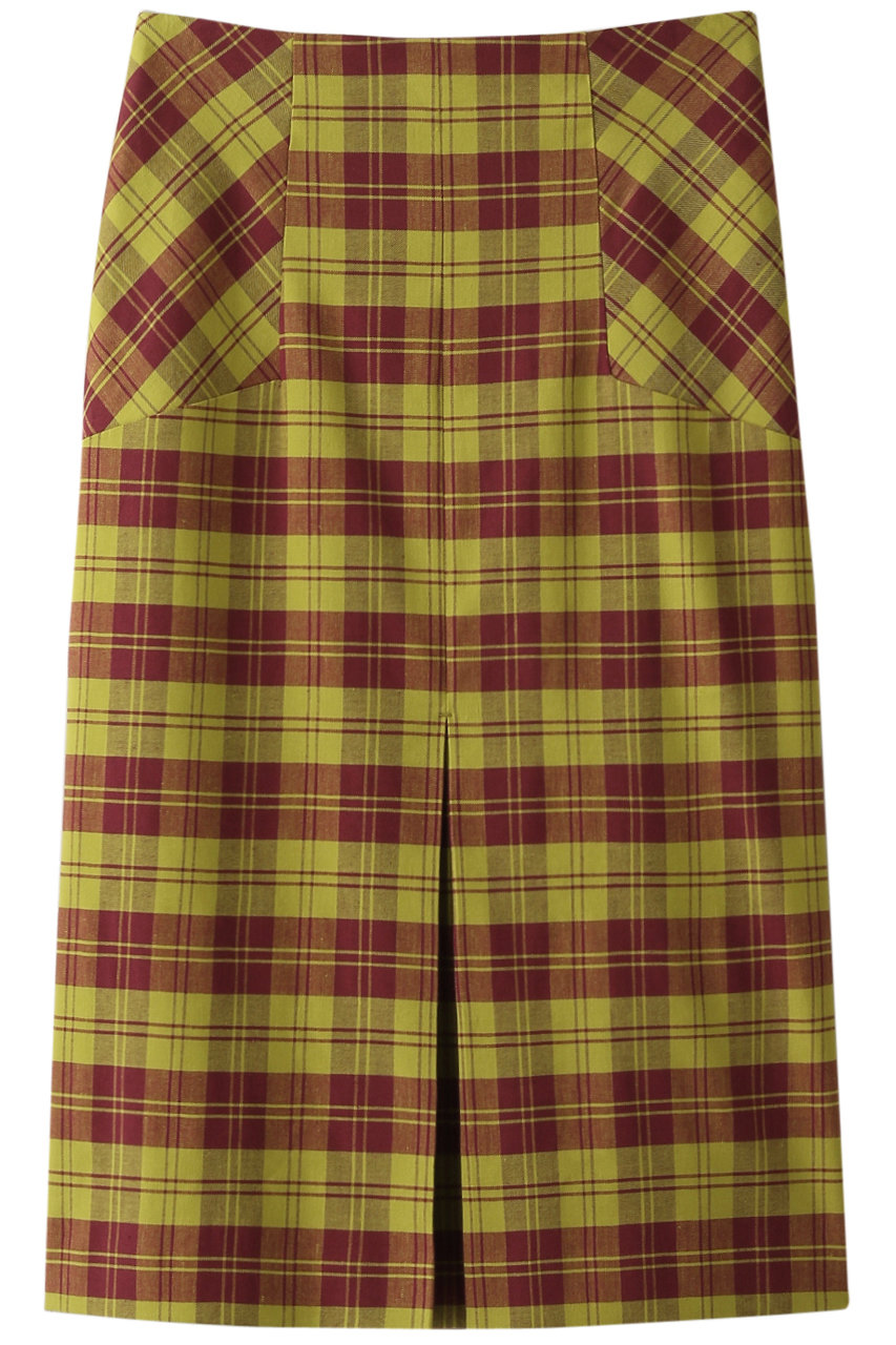 エリオポール/HELIOPOLEのBONOTTOリネンチェックBOXプリーツスカート(グリーン系/4201-1504A)