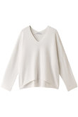 コットン畦Vネックニット