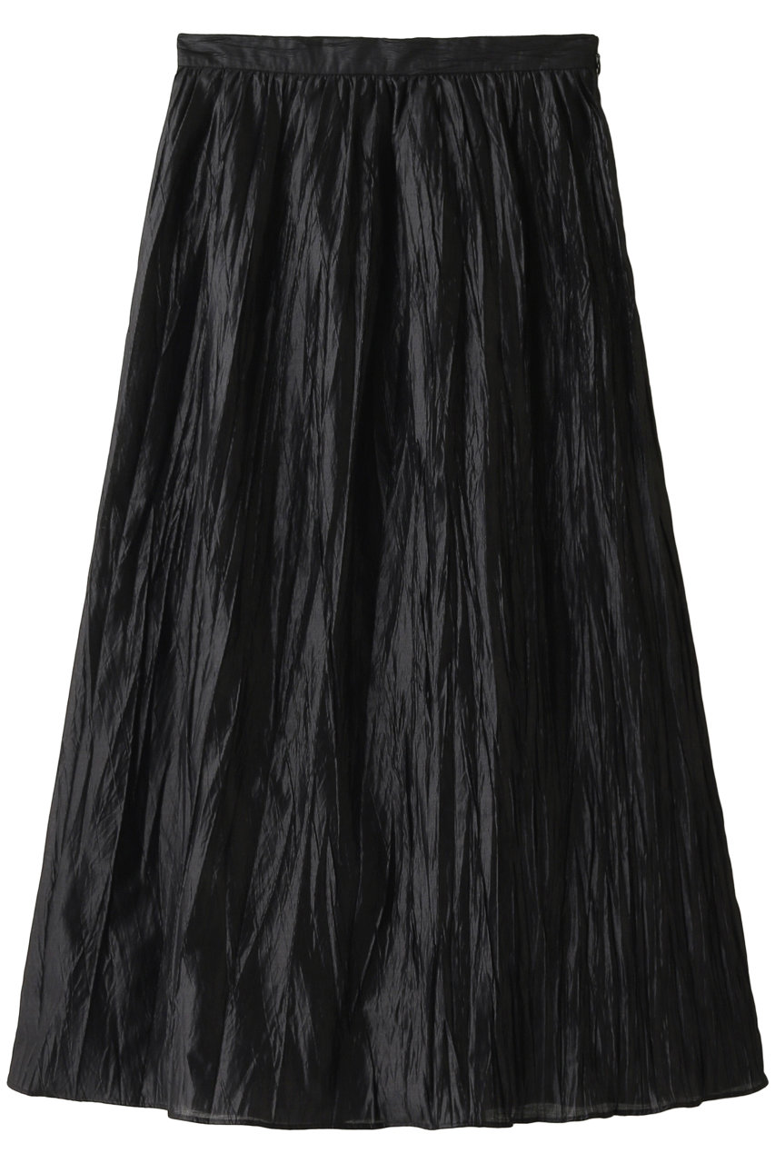 エリオポール/HELIOPOLEのカールマイヤーチンツ加工プリーツスカート(ブラック/TO-4201-1505)