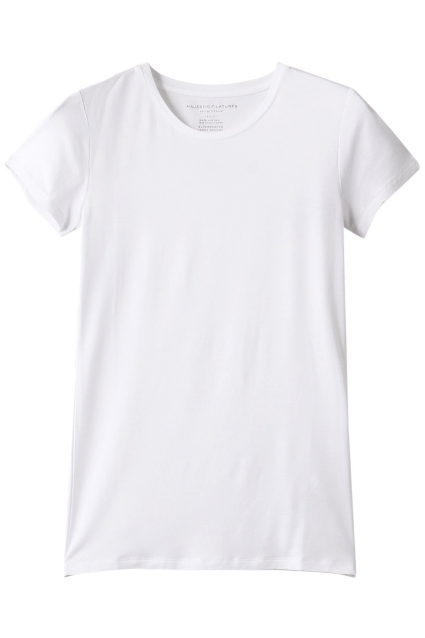 HELIOPOLE 【MAJESTIC FILATURES】ヴィスコースクルーネックTシャツ (ホワイト, 1) エリオポール ELLE SHOP