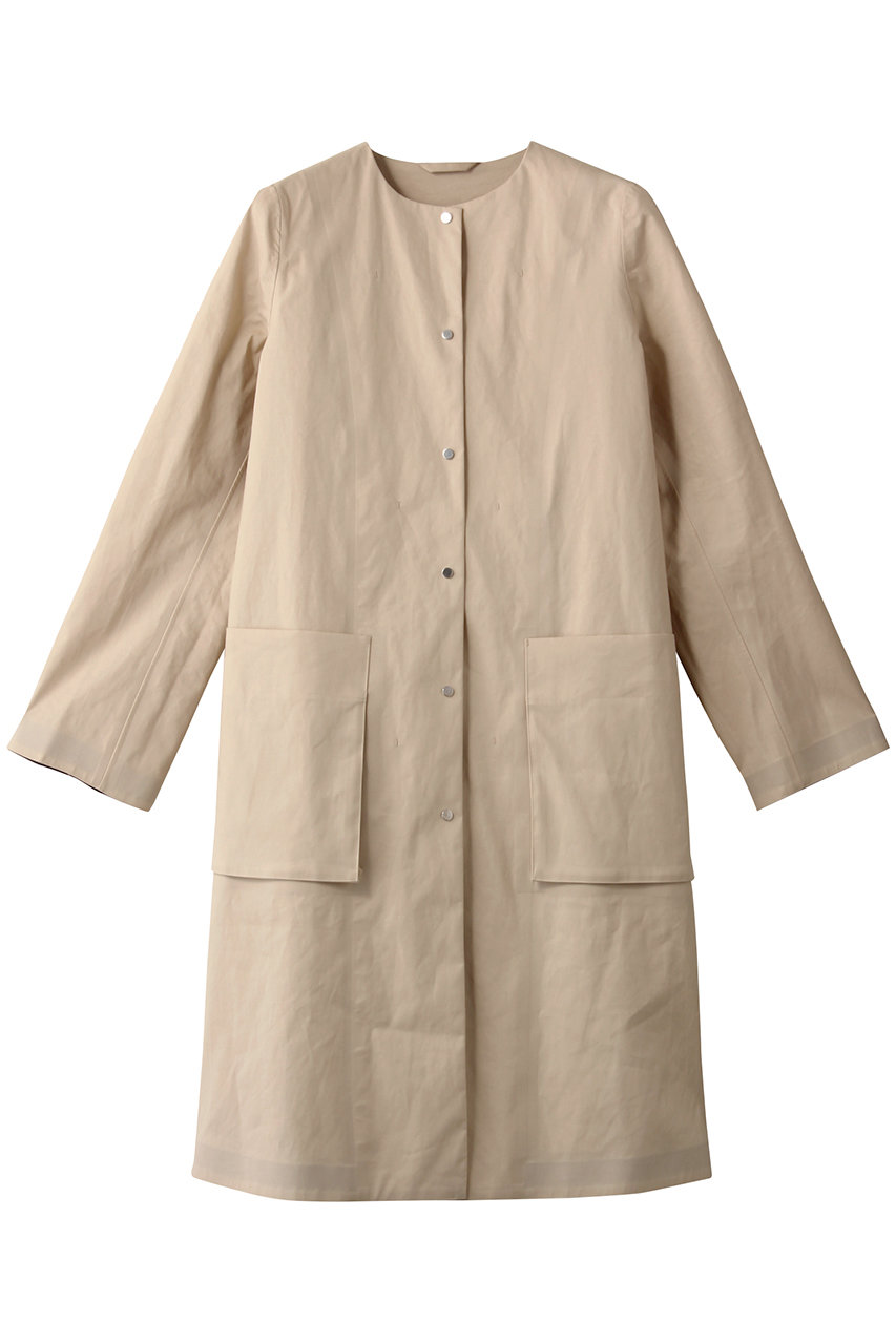 HELIOPOLE 【Traditional Weatherwear】ARKLEY LONG ノーカラーコート (ベージュ, 34) エリオポール ELLE SHOP