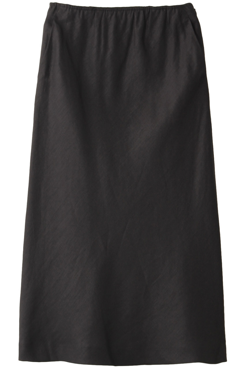エリオポール/HELIOPOLEのリネンバイヤスロングスカート(ブラック/4203-1515)