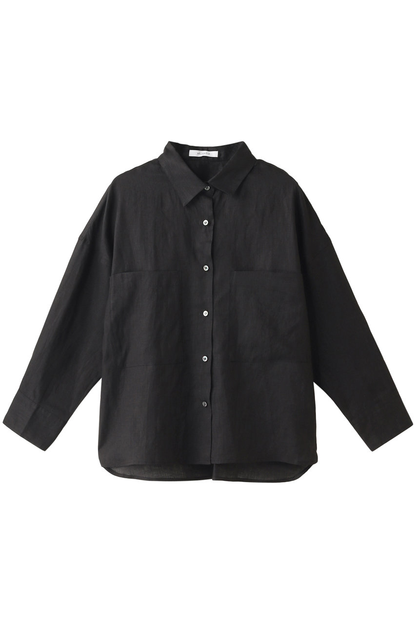 エリオポール/HELIOPOLEのリネンビッグシャツ(ブラック/4203-1717)
