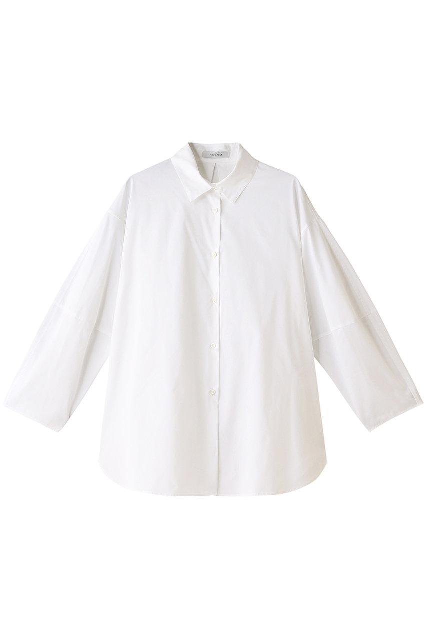 エリオポール/HELIOPOLEのストレッチ切替袖シャツ(ホワイト/TO-4206-1704A)