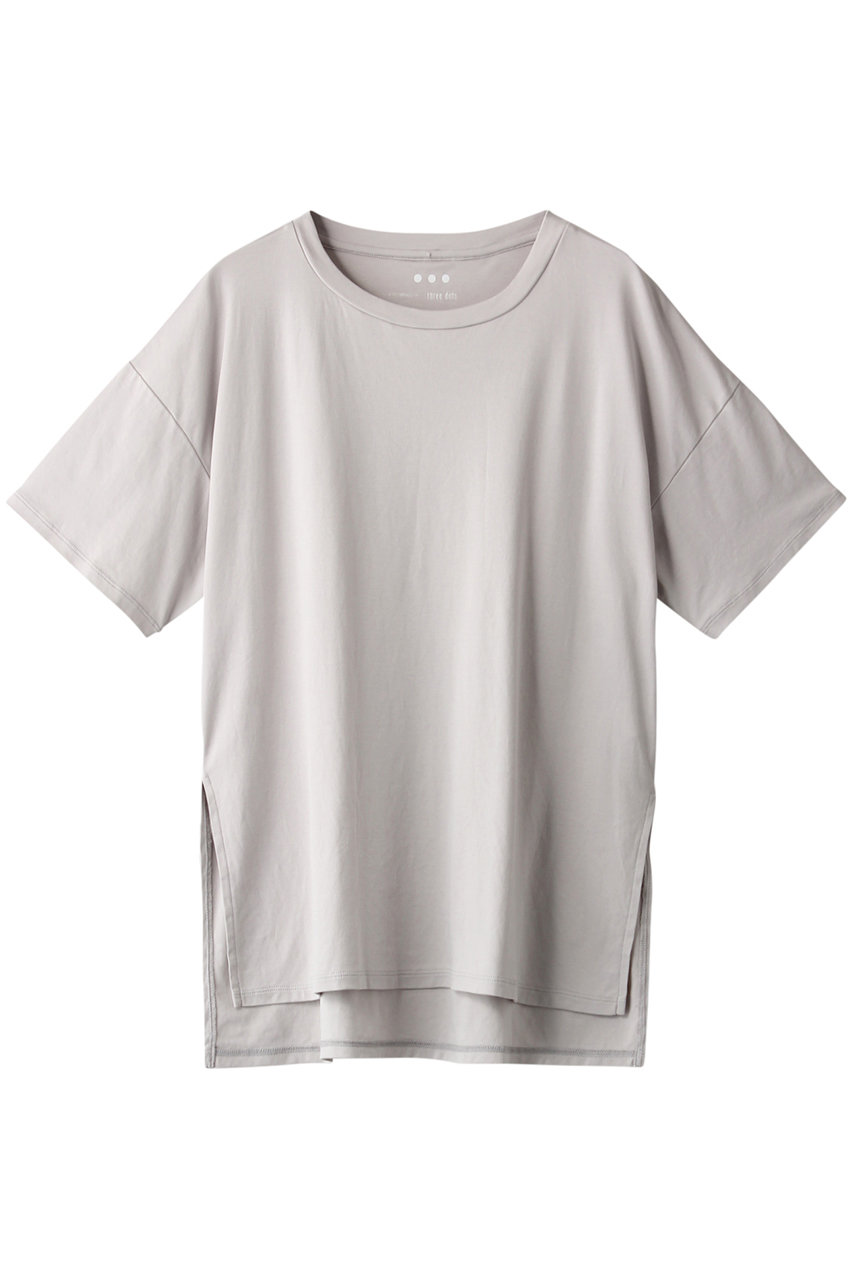 HELIOPOLE 【THREE DOTS】Smooth Supima Jersey big tee/Tシャツ (ライトグレー, S) エリオポール ELLE SHOP