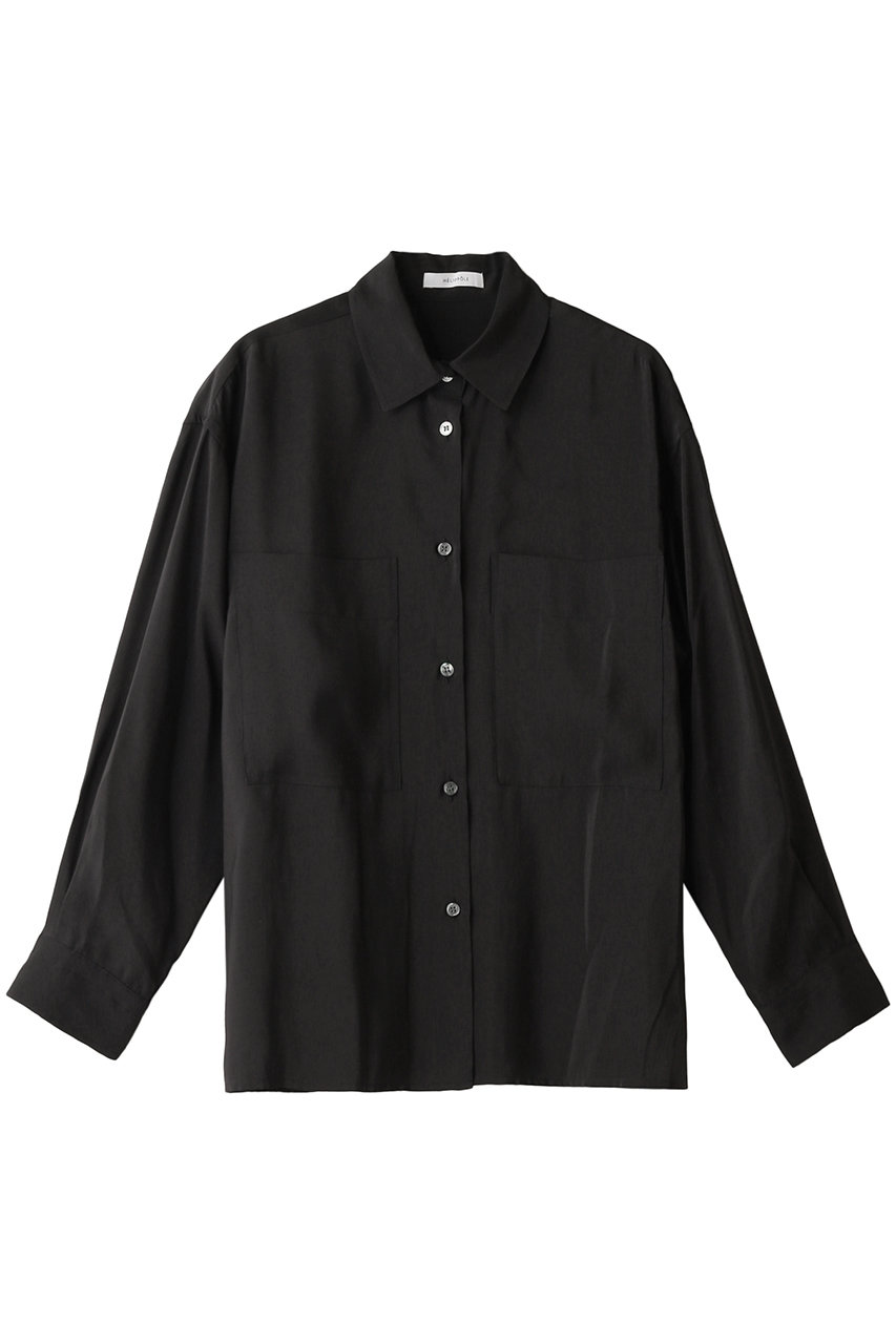 エリオポール/HELIOPOLEのパッチポケットシャツ(ブラック/4206-1711)