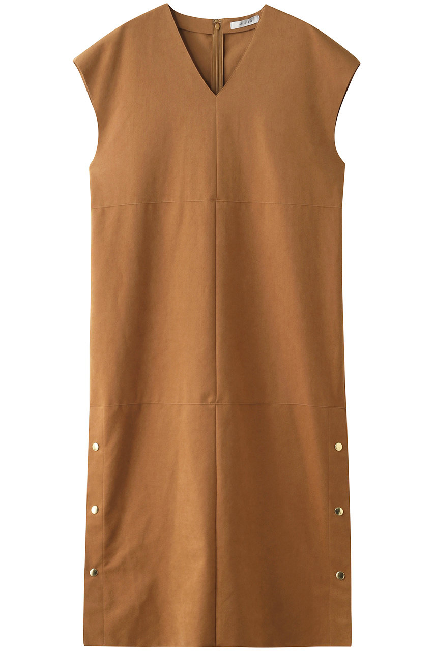 Heliopole エリオポール Vネックサイドスリットワンピース キャメル の通販 Elleshop エル ショップ