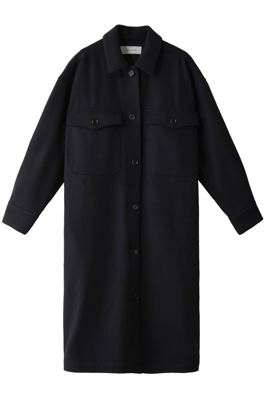 エリオポール/HELIOPOLEのメルトンロングシャツジャケット(ネイビー/4208-1210)