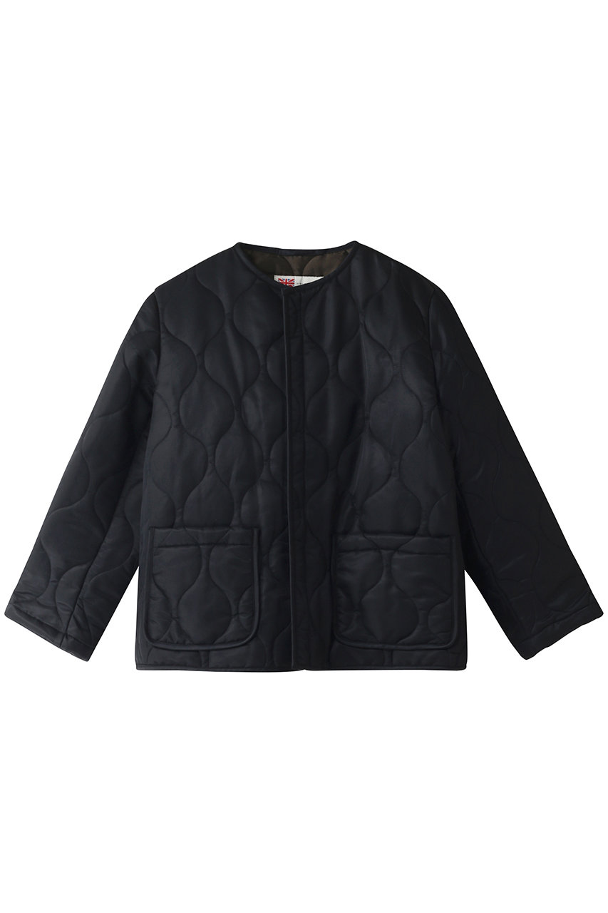 HELIOPOLE 【Traditional Weatherwear】ARKLEY MID/ノーカラーキルティングジャケット (ブラック, 36) エリオポール ELLE SHOP