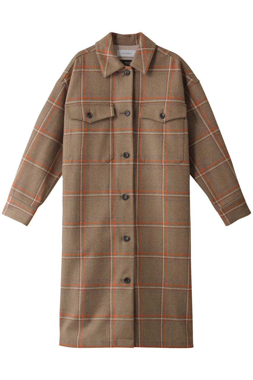 エリオポール/HELIOPOLEのMANTECOチェックロングシャツジャケット(ブラウン系/4208-1210B)