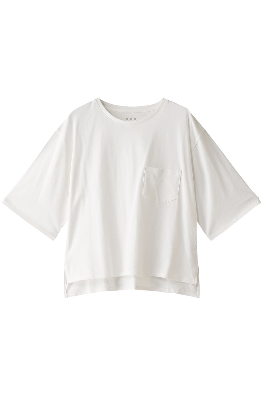 HELIOPOLE 【THREE DOTS】S/S pockeet Tシャツ (ホワイト, S) エリオポール ELLE SHOP