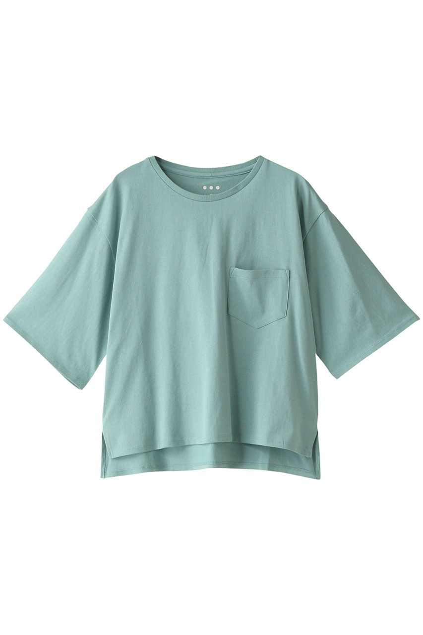HELIOPOLE 【THREE DOTS】S/S pockeet Tシャツ (ライトグリーン, S) エリオポール ELLE SHOP
