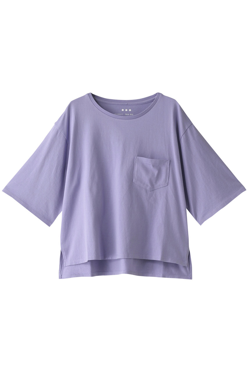 HELIOPOLE 【THREE DOTS】S/S pockeet Tシャツ (パープル, S) エリオポール ELLE SHOP