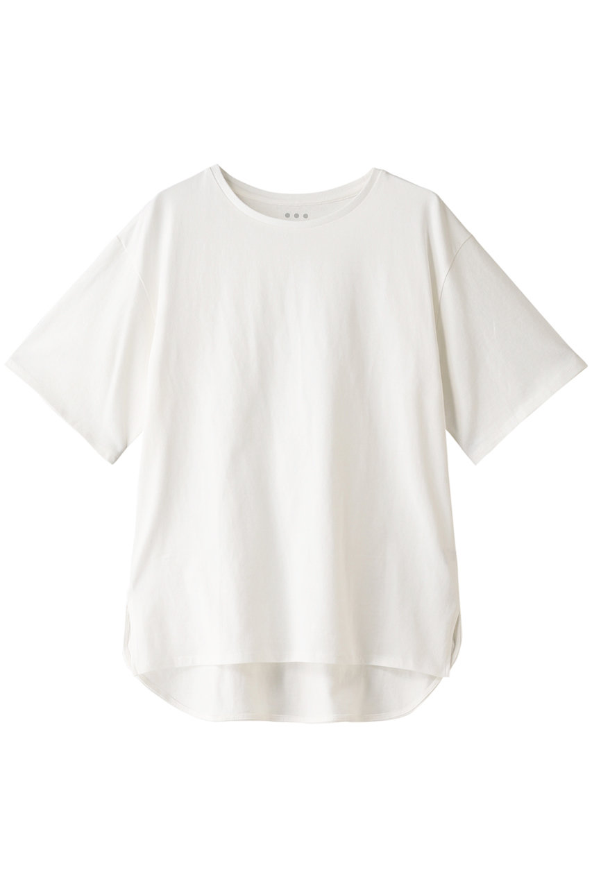 HELIOPOLE 【THREE DOTS】S/S crew neckTシャツ (ホワイト, S) エリオポール ELLE SHOP