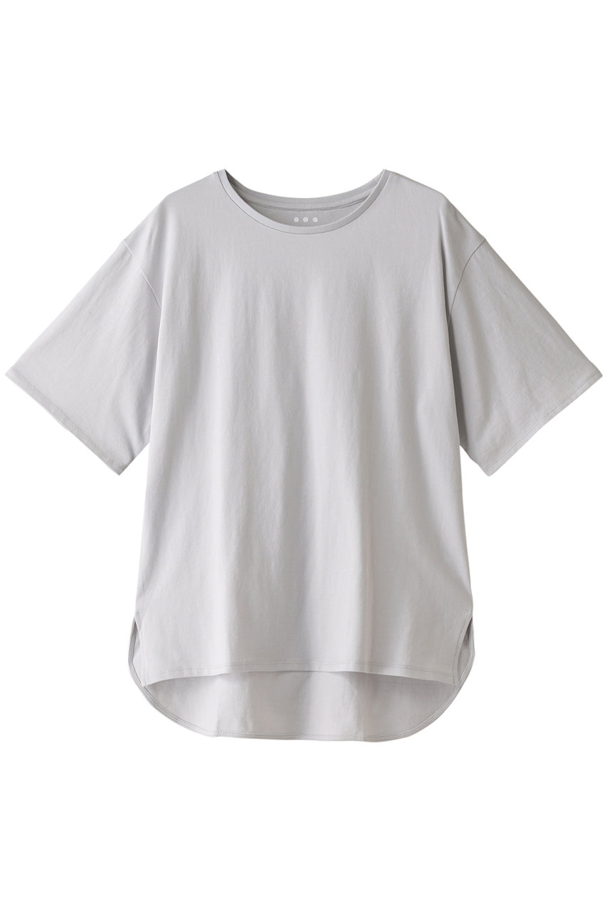 HELIOPOLE 【THREE DOTS】S/S crew neckTシャツ (ライトグレー, M) エリオポール ELLE SHOP