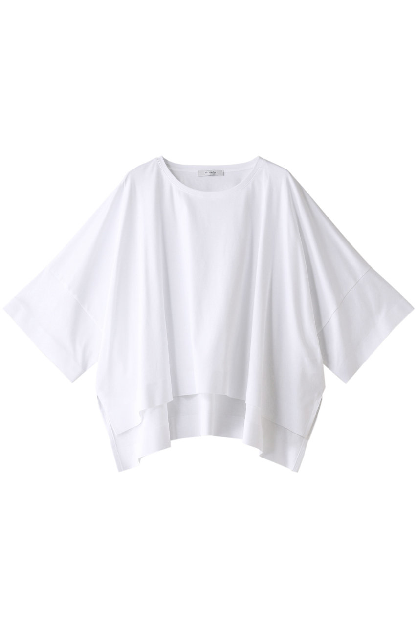 ＜ELLE SHOP＞ 50%OFF！HELIOPOLE コットンスムース ビッグTシャツ (ホワイト 38) エリオポール ELLE SHOP